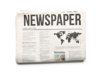 Newspaper isolated on white background