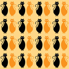 Design Pattern Seamless Background Pop Art Cat Animal