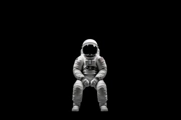 A lone astronaut Olitarystands against the backdrop of infinite cosmic solitude Generative AI