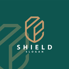 Simple Minimalist Security Shield Logo Design Vector Illustration Template