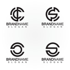 Alphabet letters monogram logo CS,SC,S and C, elegant and Professional letter icon design