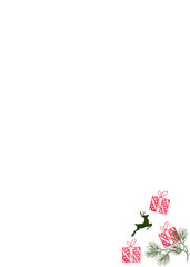 christmas deer gifts frame without background