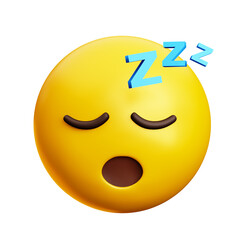 Sleeping face emoji, 3d style emoticon