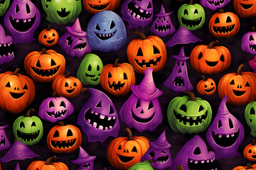 halloween background with pumpkin, vector 