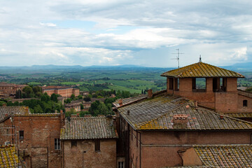 terracotta rooftops view panorama of sienna
