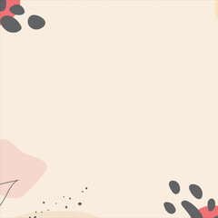 Flat design abstract, minimal, doodle, floral, fluid background