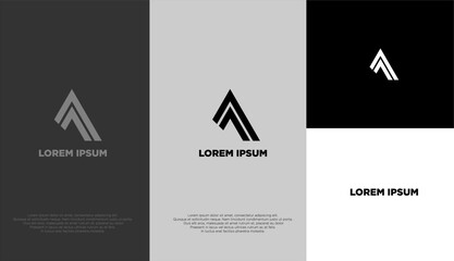 A simple elegant logo of letter A with different background colours
