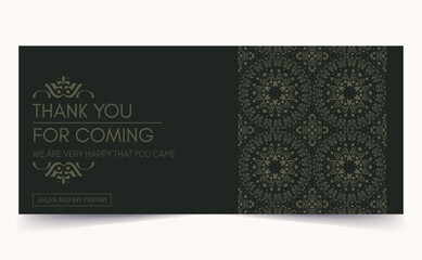 Dark patterned wedding thank you cards