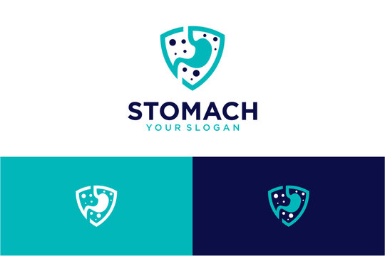 stomach logo design with shield