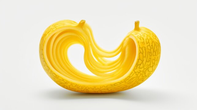 Craft an image capturing the intricate details of a sliced yellow squash on an isolated white backdrop.