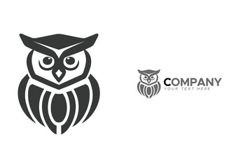 Minimalistic Owl Vector Silhouette Logo Design, Owl Company Brand Identity Design