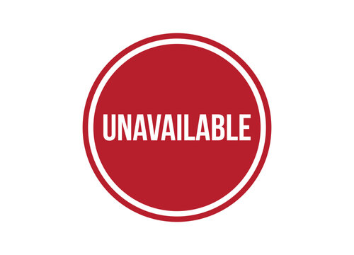 unavailable red vector banner illustration isolated on white background