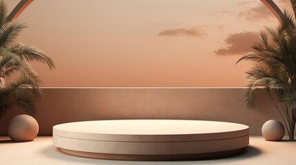 Obraz premium modern podium design for product display or product stand with cinematic background and lighting