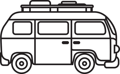 Icon Car Adventure Object Vintage Line Art