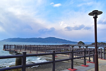 はなぐり海岸　海上プロムナード　海　海岸　山口