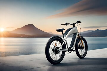 Obraz na płótnie Canvas Eco-friendly e-bike mockup 