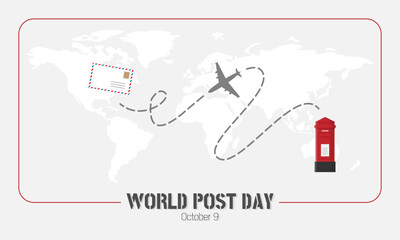 Happy World Post Day with sending letters by air