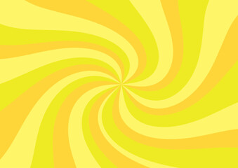 渦を巻いたカラフルな集中線背景_黄色 - obrazy, fototapety, plakaty