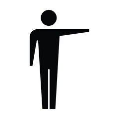 Man icon open arms vector male person with raised hands symbol in a glyph pictogram illustration