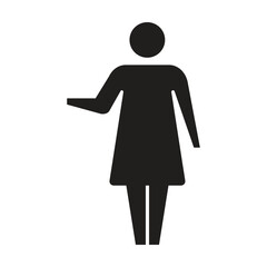Woman icon open arms vector female person with raised hands symbol in a glyph pictogram illustration
