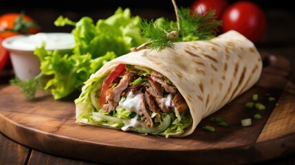 beef roasted chicken wrap | beef shawarma  with burrata