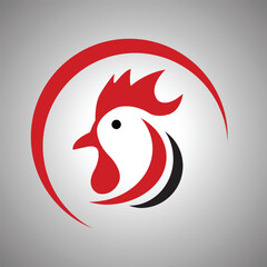 chicken modern logo icon design vector graphic design template concept red rooster logo company