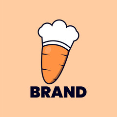 The combination logo between a chef's hat and a cute carrot suitable for culinary business, food business, services etc.