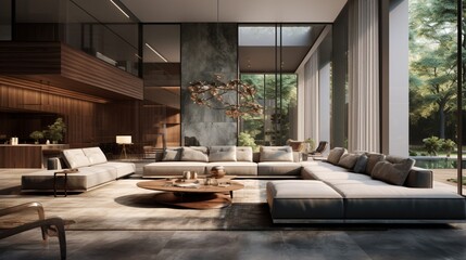 Modern luxury home interior. This is entirely 3D generated image. 8k,