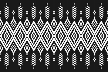 Carpet tribal pattern art. Geometric ethnic seamless pattern traditional. American, Mexican style. Design for background, wallpaper, illustration, fabric, clothing, carpet, textile, batik, embroidery.