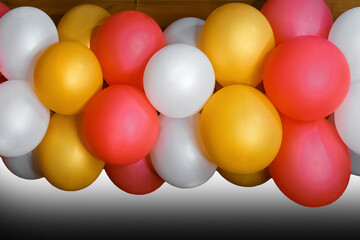 Colored helium air balloons for a holiday, festival or birthday celebration object