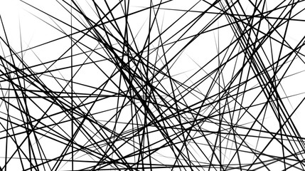 Black lines. Messy black color lines print with transparent background. Messy stripes. Linear designs. Random lines. Random stripes pattern.