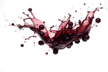 red wine splash isolated on white