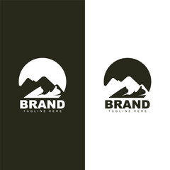 Mountain Logo Simple Illustration Silhouette Template Vector Design