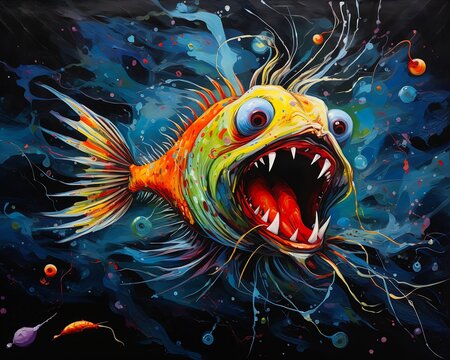 fish mouth full teeth fishy face page totally gonzo steadman stunningly ferocious