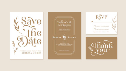 Elegance in Every Detail: Wedding Invitation Suite. Vector illustration