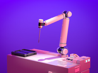 Neon glow robotic arm module