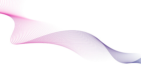 Fototapeta premium Wave of the many colored lines. Abstract wavy stripes on a white background isolated. Creative line art.Simple Abstract flowing wave lines. Design element for technology, science, modern concept.