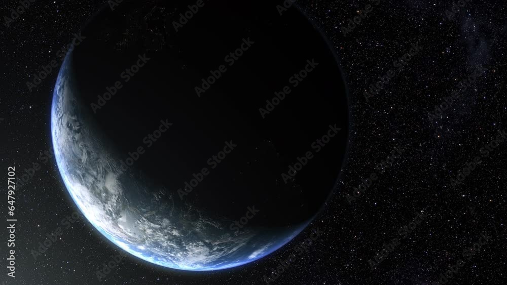 Poster a cinematic rendering of planet earth with vibrant blue sky atmosphere as view from space