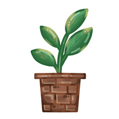 Plant Pot Hand drawn Illustration