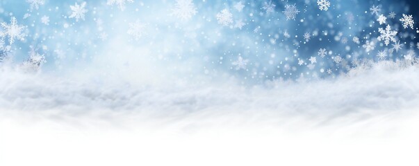 Christmas empty winter nature snow border Generative AI