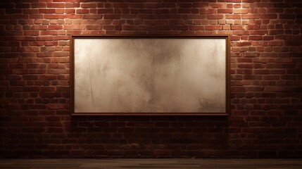 Produce a visually enchanting image of a blank frame mockup, encapsulating timeless allure on a brick wall.