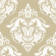 Orient classic pattern. Seamless abstract background with vintage elements. Orient golden and white background. Ornament for wallpapers and packaging