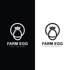 Chicken Egg Logo Farm Illustration Template Vector Design