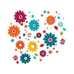 Seamless floral pattern. Colorful Flowers texture. Flowers flat style. Vector Illustration