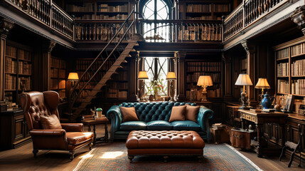 豪華な書斎