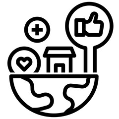 happy outline style icon