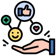 love filled outline style icon