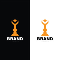 Trophy Logo Illustration Award Winner Template Vector Design