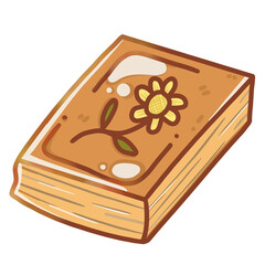 Yellow book with flower cover