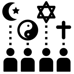 religion glyph style icon